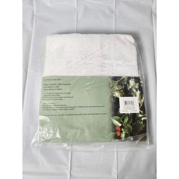 NEW Quaker Lace 1 Lighted Curtain Panel 40”x84” White Christmas Village - Picture 4 of 4